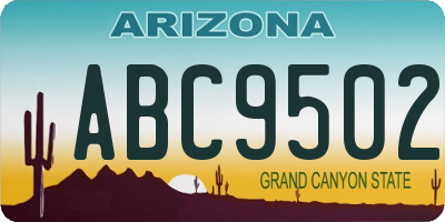 AZ license plate ABC9502