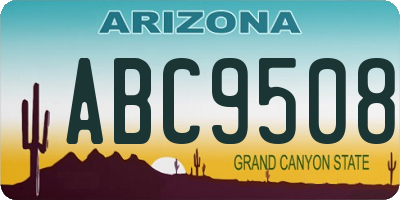 AZ license plate ABC9508