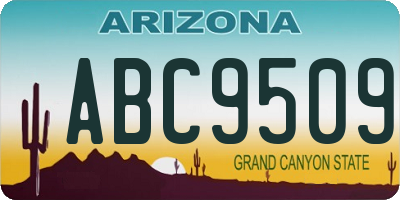 AZ license plate ABC9509