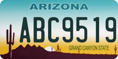 AZ license plate ABC9519