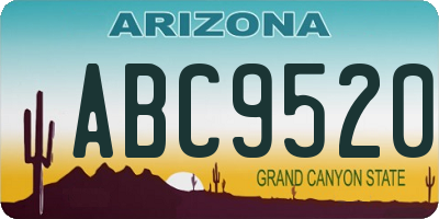 AZ license plate ABC9520