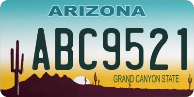 AZ license plate ABC9521