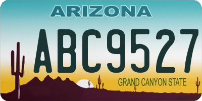 AZ license plate ABC9527