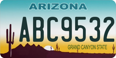 AZ license plate ABC9532