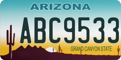 AZ license plate ABC9533