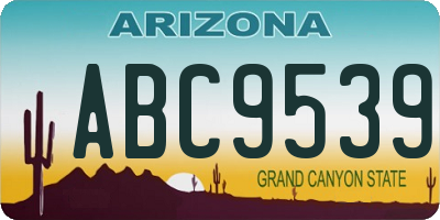 AZ license plate ABC9539