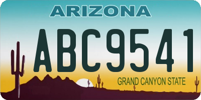 AZ license plate ABC9541