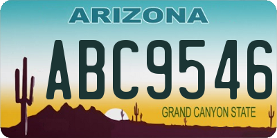 AZ license plate ABC9546
