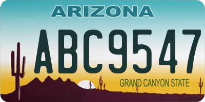 AZ license plate ABC9547