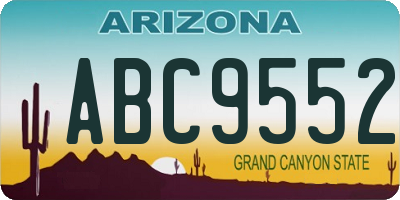 AZ license plate ABC9552