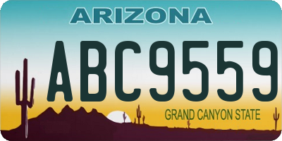 AZ license plate ABC9559