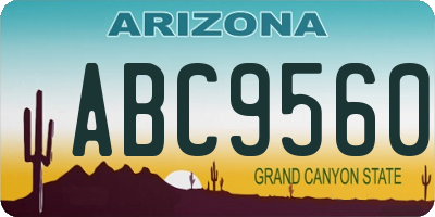 AZ license plate ABC9560