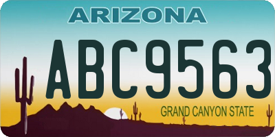 AZ license plate ABC9563