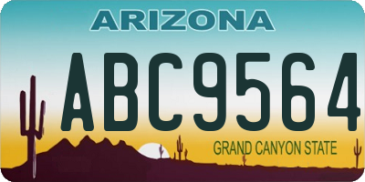 AZ license plate ABC9564