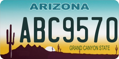 AZ license plate ABC9570