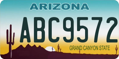 AZ license plate ABC9572