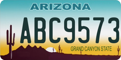AZ license plate ABC9573