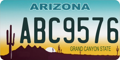 AZ license plate ABC9576