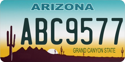 AZ license plate ABC9577