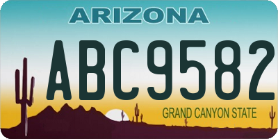 AZ license plate ABC9582