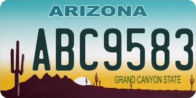 AZ license plate ABC9583