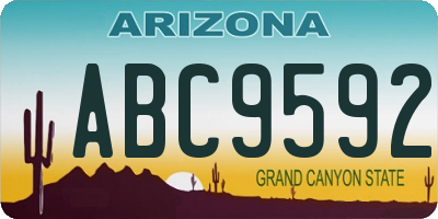 AZ license plate ABC9592