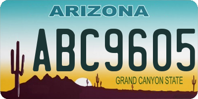AZ license plate ABC9605