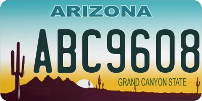 AZ license plate ABC9608
