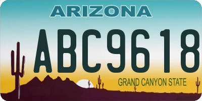 AZ license plate ABC9618