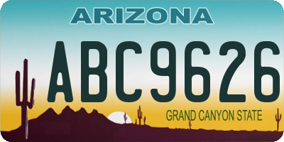 AZ license plate ABC9626