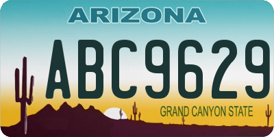 AZ license plate ABC9629