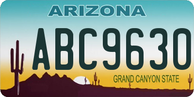 AZ license plate ABC9630