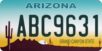AZ license plate ABC9631