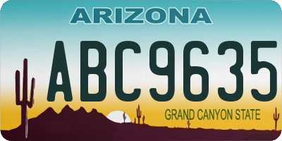 AZ license plate ABC9635