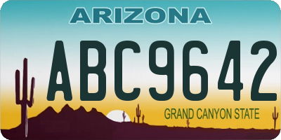 AZ license plate ABC9642