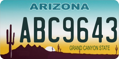 AZ license plate ABC9643