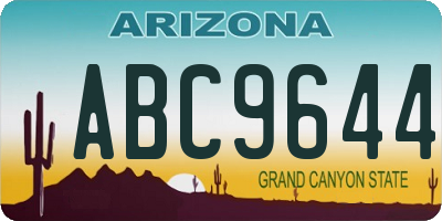 AZ license plate ABC9644