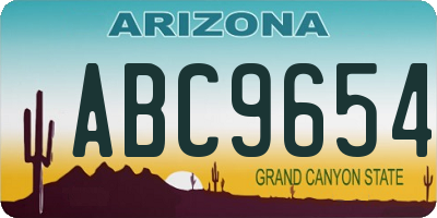 AZ license plate ABC9654