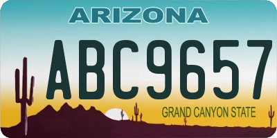 AZ license plate ABC9657