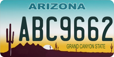 AZ license plate ABC9662