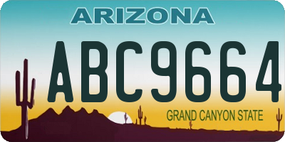 AZ license plate ABC9664