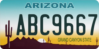 AZ license plate ABC9667