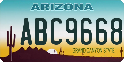 AZ license plate ABC9668