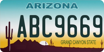AZ license plate ABC9669