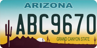 AZ license plate ABC9670