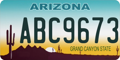 AZ license plate ABC9673