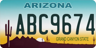 AZ license plate ABC9674