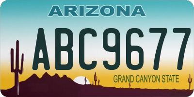 AZ license plate ABC9677