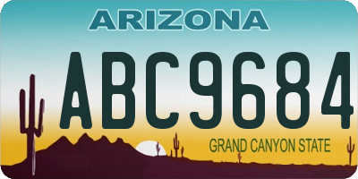 AZ license plate ABC9684