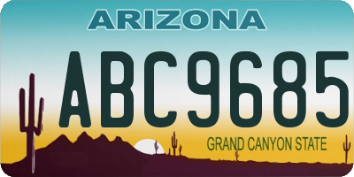 AZ license plate ABC9685
